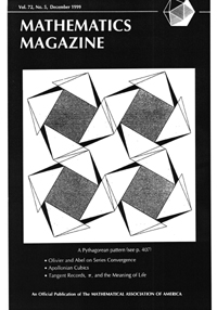 Cover image for Mathematics Magazine, Volume 72, Issue 5, 1999