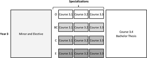 Figure 1. The program for third year psychology students at the university of our study.