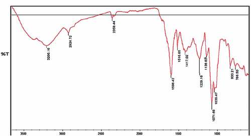 Figure 3. FTIR graph of the composite.