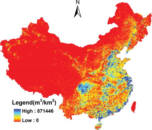 Figure 10. Domestic water use distribution of China.