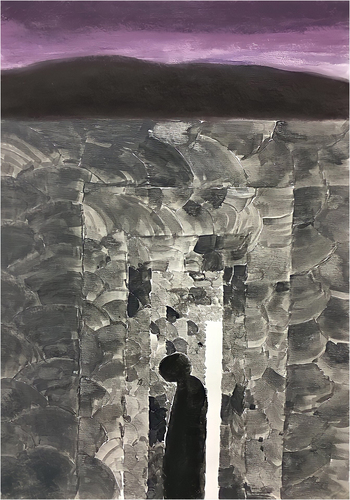 Figure 3c. Student E. Desolate. 2018. Acrylic on paper, 42 x 59.4cm
