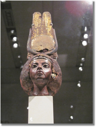 Figure 8. Queen Mother Tiye of Khemet ca. 1390 bce. Queen Tiye would guide the rule of three pharaohs in matters of state and religion: Amenhotep III, Akhenaten and King Tut. (The Neues Museum in Berlin, Germany).