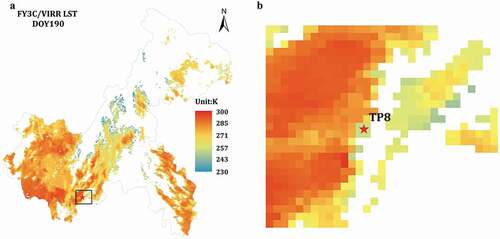 Figure 10. Spatial pattern of DOY190 FY3C/VIRR OLST