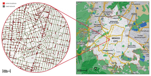 Figure 1. Street network and boundary of Mexico city.