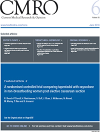 Cover image for Current Medical Research and Opinion, Volume 35, Issue 6, 2019