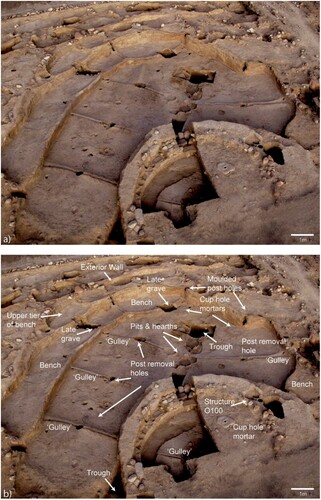 Figure 14 Structure O75, with later Phase 3 Structure O100 in the foreground (photos: S. Mithen and B. Finlayson).