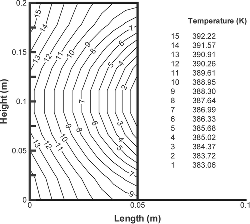 Figure 10. Isotherms: Case 2 – FDM.