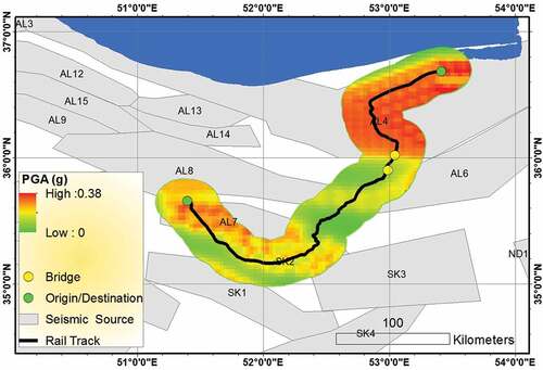 Figure 6. The final seismic hazard map analyzed using R-CRISIS.