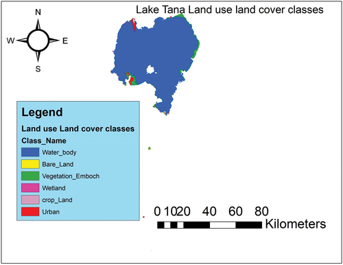 Figure 2. Land use land cover map of Lake Tana and surrounding areas.