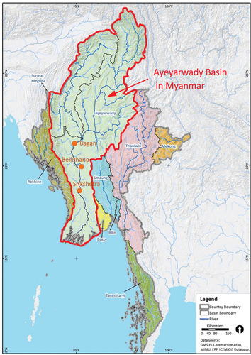 Figure 6. The location of the ancient city in the Ayeyarwady Basin.