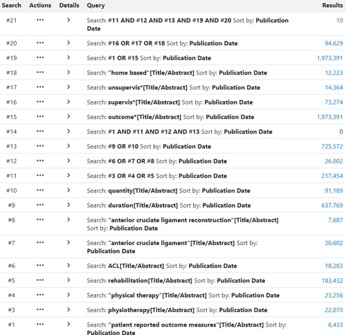 Figure 1. Example of the search strategy for PubMed.