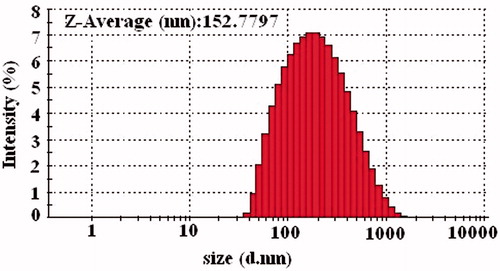 Figure 2. Z-average (nm) of liquid SNEDDS of glimepiride (F9).