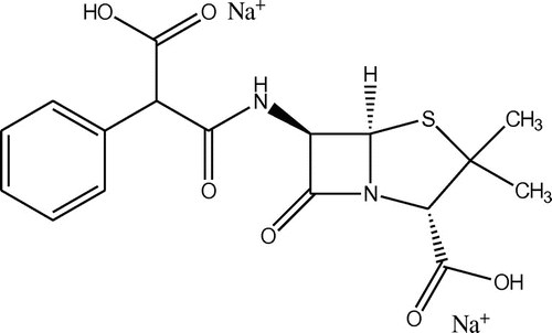 Scheme 1. Chemical structure of carbenicillin disodium salt.
