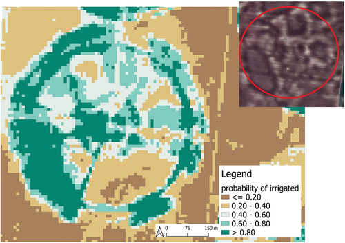 Figure 9. Example of unstable classification for irrigation parcel.