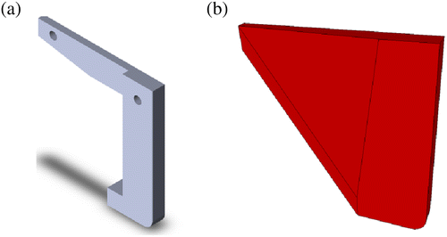 Figure 7 (a) Initial part as an input to the minimum oriented bounding box algorithm; (b) convex hull of the part computed using qhull.