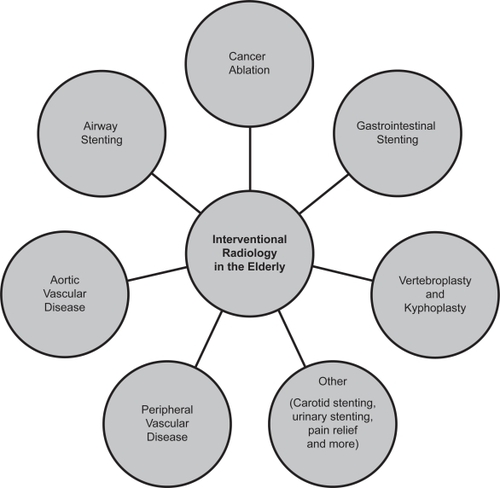 Figure 1 Diagram of interventional radiology procedures.