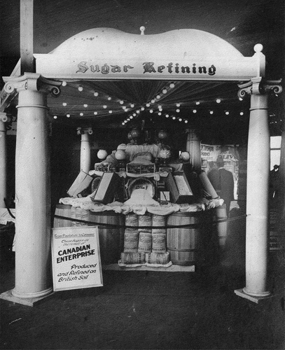 Figure 2. Rogers Sugar (British Columbia Sugar Refining Company Limited) Exhibition at the Pacific National Exhibition in Vancouver, circa 1910-1920. City of Vancouver Archives, AM1592-1-S2-F13-: 2011-092.0935. Public Domain.