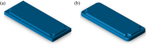 Figure 9 Solid view of the cover plate at (a) the preliminary design stage and (b) the detail design stage.