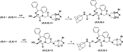 Scheme 3. Reagents and conditions: (a) EDCI, HOBt, DIPEA, CH2Cl2, rt, 12 h; (b) TBAF, THF, rt; 6 h; and (c) 1-adamantylNCO, TEA, CH2Cl2, rt, 72 h.