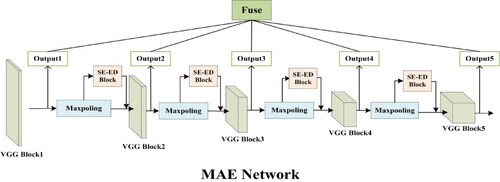 Figure 4. The MAE branch of the MAE-BG network, consisting of multiple SE-ED blocks.