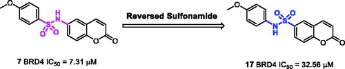 Figure 4. The design and synthesis of reversed sulfonamide compound 17.