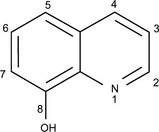Figure 1 Structure of 8-hydroxyquinoline.