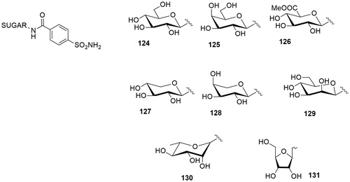Figure 7. General structures of amido phenyl sulfonamide glycoconjugates.