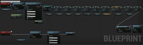 Figure 15. BP_PickupCube_USQLite Visual Scripting to show and hide the widget when picking up the archaeological remains or dropping it, respectively.