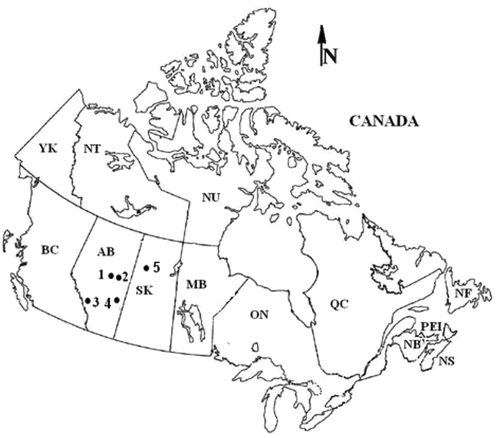 Fig. 1 Location of hydrometric stations used in the analysis (source: Environment Canada).