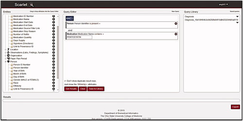 Figure 2. Scarlet query portal showing the fields that are available for query.