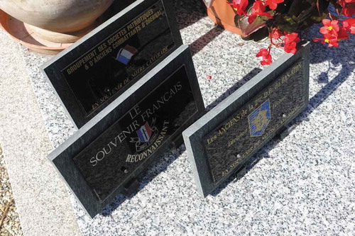 Figure 2. Commemorative plaques from comrades in arms