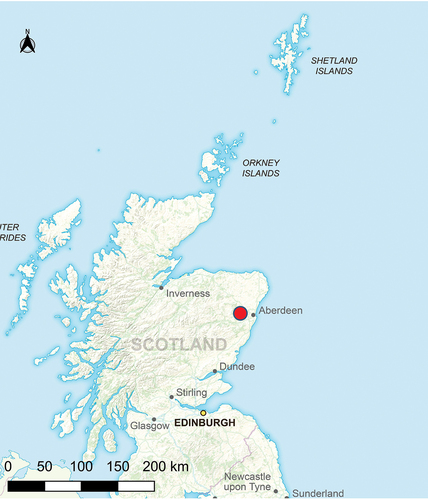 Figure 2. General location of Nether Corskie. Contains public sector information licenced under the Open Government Licence v3.0.