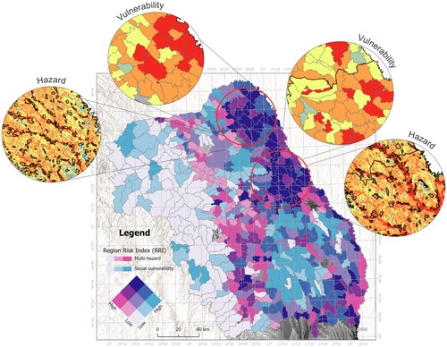 Figure 9. Spatial distribution of the Regional risk index (RRI).