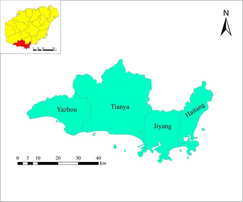Figure 1. Map of Sanya administrative region.