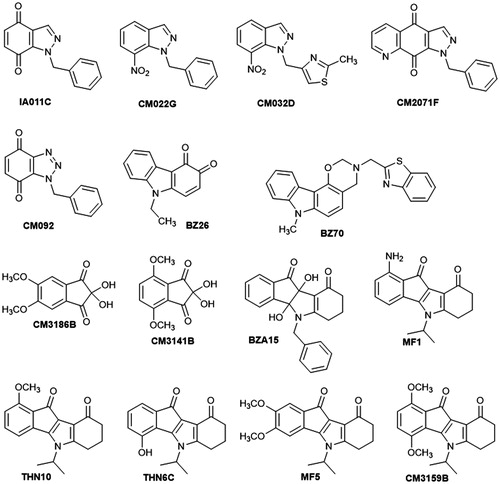 Figure 1. Structures of the selected 15 compounds.