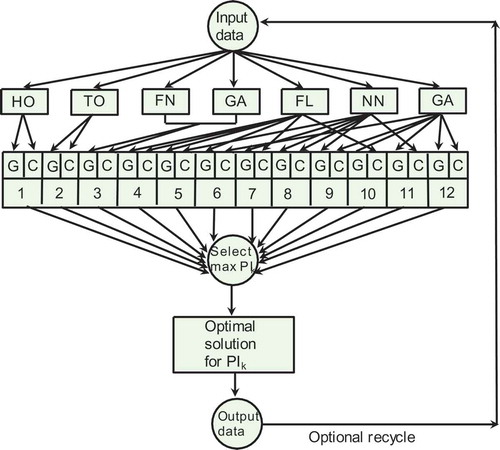 FIGURE 3 Topology of the three-AI system studied in the present work. As in Figure 1, this system is also under supervisory expert control. Differences between Figure 2 and 3 are discussed in the text.