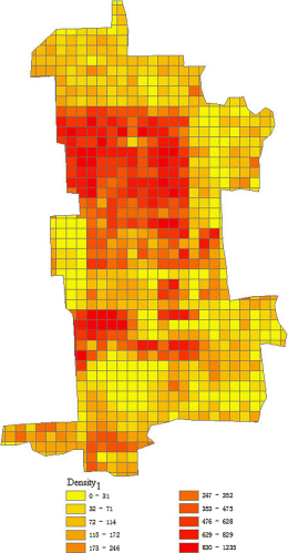 Figure 6. Building distribution density.