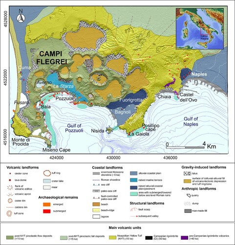 Figure 1. Geological and geomorphological map of the study area (after CitationAscione et al., 2020).