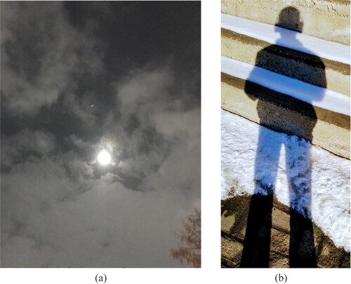 Figure 1. (a): It was only the moon that I used to express my true self, the fear I was afraid to tell anyone or write on any paper. (b): From an early age, I was often bullied and teased by classmates. I began to live in constant fear that if my classmates, family and loved ones somehow found out.