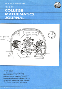 Cover image for The College Mathematics Journal, Volume 26, Issue 5, 1995