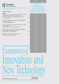 Cover image for Economics of Innovation and New Technology, Volume 29, Issue 5, 2020