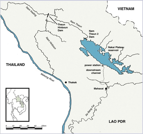 Figure 1. Nam Theun 2 dam site with Nakai Plateau reservoir, where project-affected people were resettled.