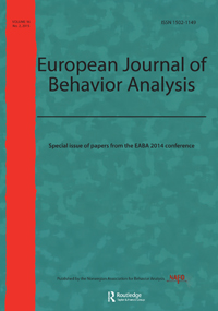 Cover image for European Journal of Behavior Analysis, Volume 16, Issue 2, 2015