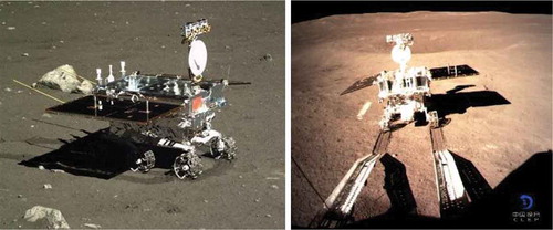Figure 1. Photos of the CE-3 and CE-4 rovers on the lunar surface taken by the landers.