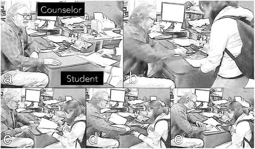 FIGURE 2 Counselor and student attend to the application form.