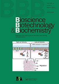 Cover image for Bioscience, Biotechnology, and Biochemistry, Volume 83, Issue 3, 2019