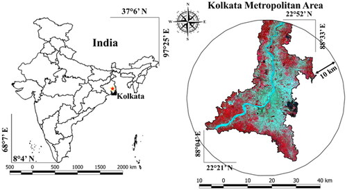 Figure 1. Study area – Kolkata metropolitan area with 10 km buffer.