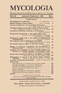 Cover image for Mycologia, Volume 60, Issue 1, 1968