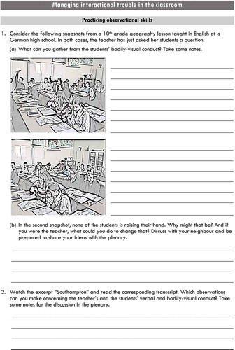 Figure A1. Exemplary worksheet for application in teacher training.