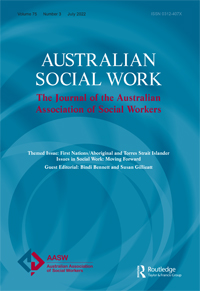 Cover image for Australian Social Work, Volume 75, Issue 3, 2022